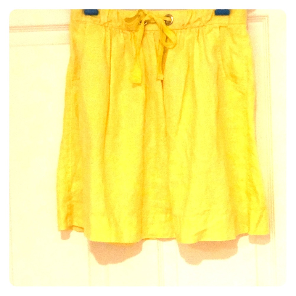 Yellow knee length skirt